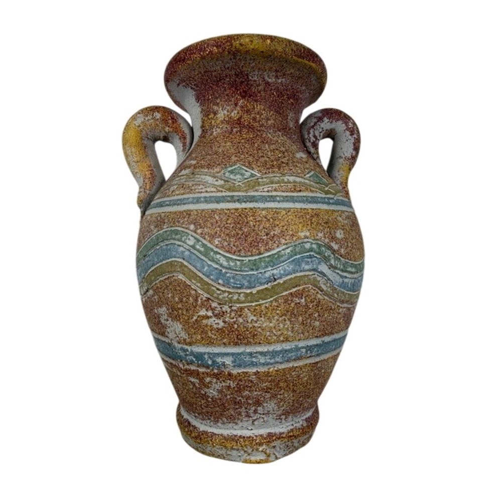 Vintage Amphora Terracotta Pottery Vase Rustic Primitive Textured Art